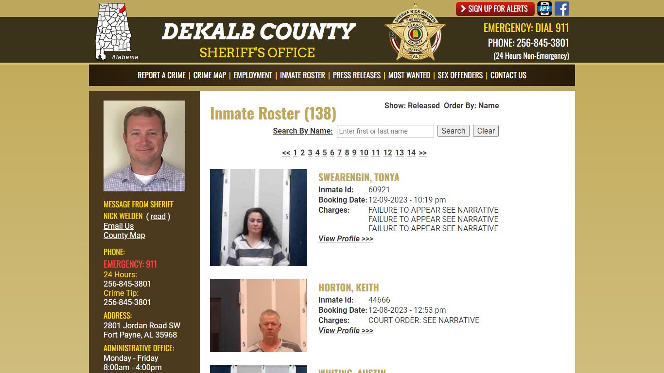 Page 2 Current Inmates Booking Date Descending - DeKalb County Sheriff